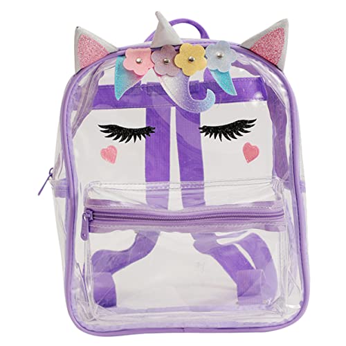 SAFIGLE Transparenter Einhorn-Rucksack Für Mädchen Durchsichtige Büchertasche Aus Kunststoff Cartoon-Einhorn-Rucksack Für Junge Mädchen Leicht Zu Handhaben Und Vielseitig Einsetzbar von SAFIGLE