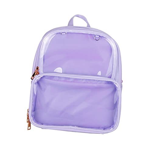 SAFIGLE Transparenter Rucksack Für Teenager Mädchen Jungen Stylischer Geleebeutel Mit Verstellbaren Riemen Für Schule Und Reisen in Violett Einfach Zu Reinigen von SAFIGLE