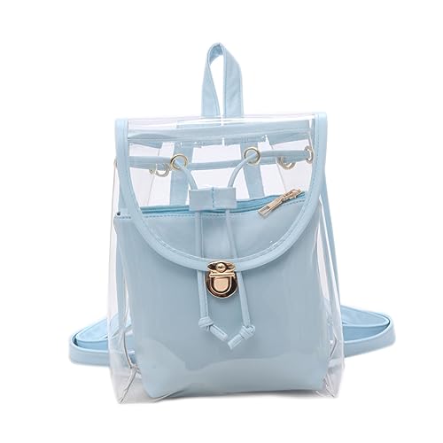 SAFIGLE Candy Rucksack-Handtasche PVC Und Leder Transparente Farbe Multifunktionstaschen Ideal Für Mädchen von SAFIGLE