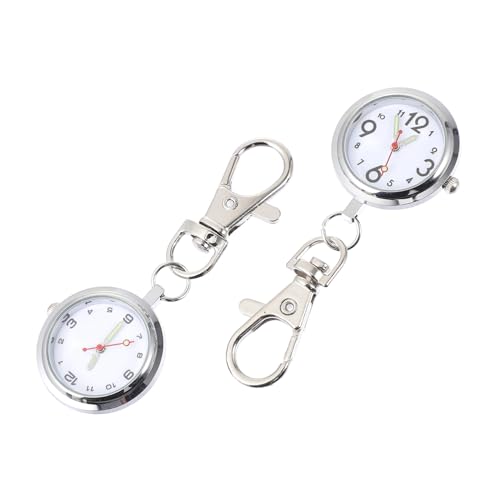 SAFIGLE 2stücke Krankenschwesteruhr Unisex Damen Taschenuhr Minimalistische Schlüsselschnalle Hängende Uhr Mit Präzisionswerk von SAFIGLE