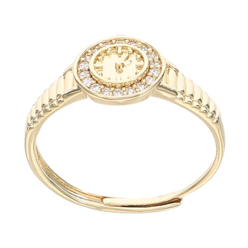 SAFIGLE Uhrenring Fingeruhren Ring Vintage Uhr Schmuck Damen Armbanduhren Verstellbarer Ring Schmuck Süße Uhr Vintage Uhrenring Fingerringe Offene Ringe von SAFIGLE