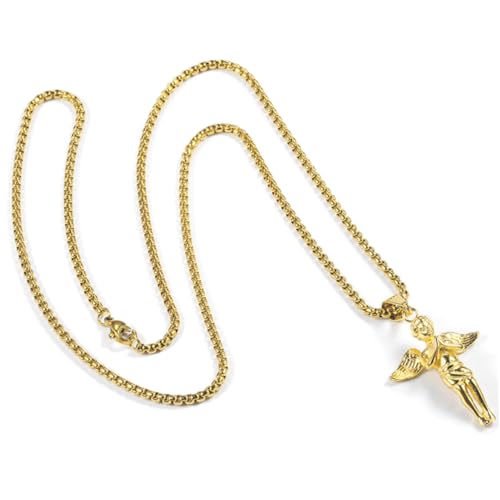 SAFIGLE Unisex Anhänger Halskette aus Edelstahl Goldfarben Stilvolle Gebetshand Design Modische Halskette für Damen und Herren Geeignet für Alltag und Besondere Anlässe von SAFIGLE