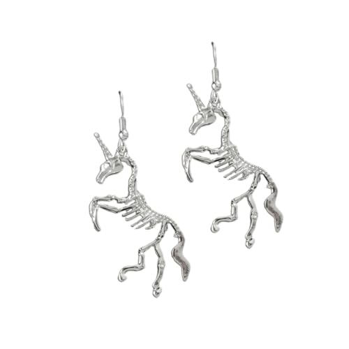 SAFIGLE Unisex Einhorn Skelett Ohrringe Damen Leichtes Legierung Tropfen Schmuck Mädchen Vintage Modeaccessoire von SAFIGLE