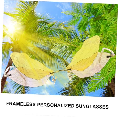 SAFIGLE Unregelmäßige Flügelform Sonnenbrille Damen Herren Metall Pc Material Langlebig Modisch für Party Straße Fahren Outdoor Geeignet Transparent Klare Sicht von SAFIGLE