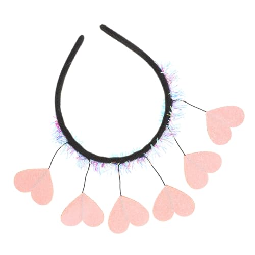 SAFIGLE Valentinstag Herz Stirnband Damen Haarreif mit Herzform Party Kopfschmuck Mädchen Accessoire Rosa für Feier und Festtagsdekoration von SAFIGLE