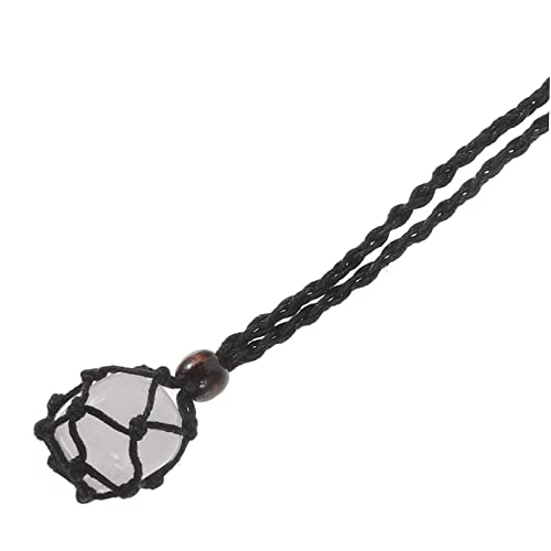 SAFIGLE Verstellbare Anhänger Halskette mit Geflochtenem Seil Natürlicher Stein Schmuck für Damen und Herren Lange Statement Kette Einzigartiges Design Komfortabel und Langlebig von SAFIGLE
