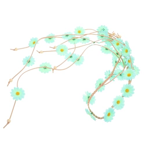 SAFIGLE Verstellbare Blumenkrone mit Perlen Handgemachter Haarschmuck für Frauen für Festivals Partys Boho Accessoire von SAFIGLE
