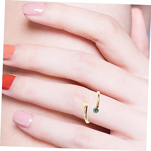 SAFIGLE Verstellbarer Damenring Weißer Widder Offener Zirkonia Schmuck für Frauen und Mädchen Alltag Party Anlass von SAFIGLE