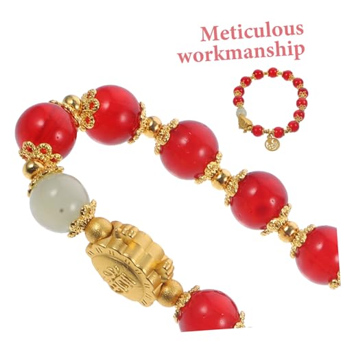 SAFIGLE Verstellbares Armband Rotes Geflochtenes Drachenjahr Schmuck Glücksbringer Für Neujahr Traditionelles Chinesisches Rot Seil Armkette Mit Dampfknödel Design von SAFIGLE