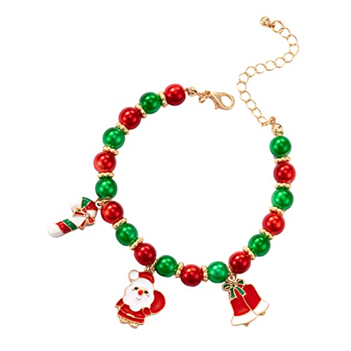 SAFIGLE Verstellbares Weihnachts Armband mit Glockenanhänger und Bunten Perlen Modeschmuckstück für Damen Festliches Schmuckaccessoire zum Weihnachtsfest von SAFIGLE