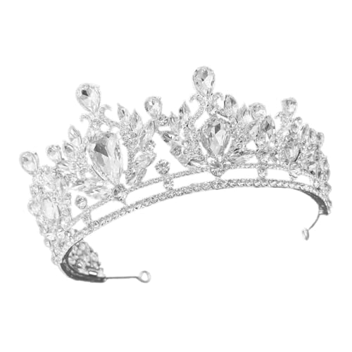 SAFIGLE Vintage Barock Tiara Krone Damen Haarschmuck mit Strasssteinen Leichter Braut Kopfschmuck Diadem für Hochzeit Party und Festliche Anlässe von SAFIGLE