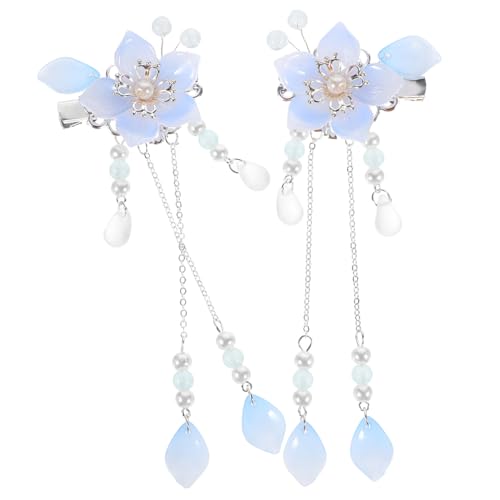 SAFIGLE Vintage Blumen Quasten Haarspangen Set Haarnadeln Für Damen Und Mädchen Dekorative Haarschmuck Für Hanfu Und Partys Blau SAFIGLE Vintage Blumen Quasten Haarspangen Set Haarnadeln Für Damen Und Mädchen Dekorative Haarschmuck Für Hanfu Und Partys Blau von SAFIGLE