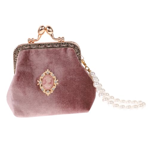 SAFIGLE Kleine Vintage-Stil Geldbörse Hübsches Münzfach Tragbar Modische Wechseltasche Für Frauen Und Damen Geeignet Für Münzen Kleingeld Gefaltete Scheine Schlüssel Rosa von SAFIGLE
