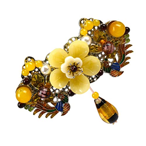 SAFIGLE Vintage Haarklammer für Damen Große Ponytail Spange mit Einzigartigem Design für Hochzeiten Partys und Alltag Hochwertiges Haarschmuck Accessoire Gelb von SAFIGLE
