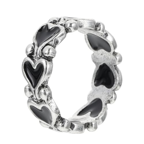 SAFIGLE Vintage Heart Ring Damen Retro Stil Finger Schmuck Elegant Design Modischer Ring für Party Alltag von SAFIGLE