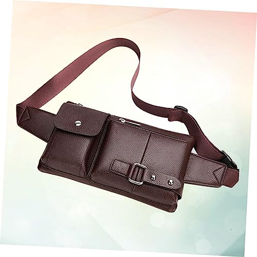SAFIGLE Vintage Herren Bauchtasche aus Multifunktionale Umhängetasche und Brustbeutel Verstellbar für Outdoor Reisen Wandern Radfahren Braune Gürteltasche von SAFIGLE