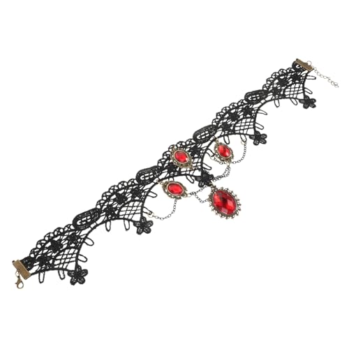 SAFIGLE Vintage Lace Choker Halskette für Halloween Cosplay Damen Schmuck mit Rhinestones für Karneval und Maskerade Einzigartiges Accessoire für Partys und Veranstaltungen SAFIGLE Vintage Lace Choker Halskette für Halloween Cosplay Damen Schmuck mit Rhinestones für Karneval und Maskerade Einzigartiges Accessoire für Partys und Veranstaltungen von SAFIGLE