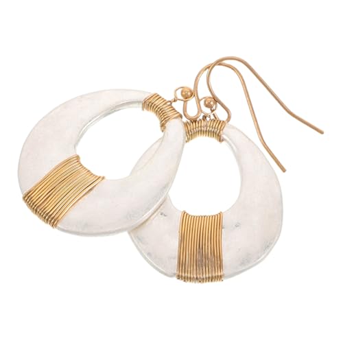 SAFIGLE Vintage Ohrringe Damen Unregelmäßige Matte Metall-hoop Creolen Geometrische Statement Ohrhänger Hypoallergen Komfortabel für Alltag und Party von SAFIGLE