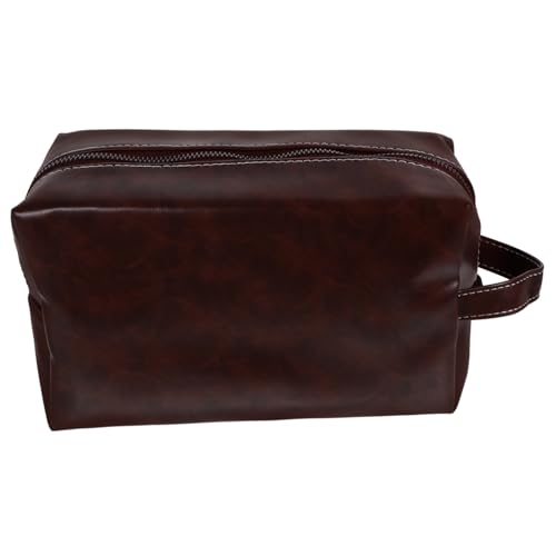 SAFIGLE Vintage PU Leder Kulturbeutel Herren Groß Reiseetui Robust Geräumig Praktische Toilettentasche für Männer und Frauen Alltag und Urlaub von SAFIGLE