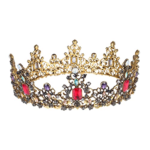 SAFIGLE Vintage Rhinestone Krone Haarschmuck für Hochzeiten Geburtstagsfeiern und Brautjungfern Barock Tiara mit Bunten und Langlebigem Design von SAFIGLE