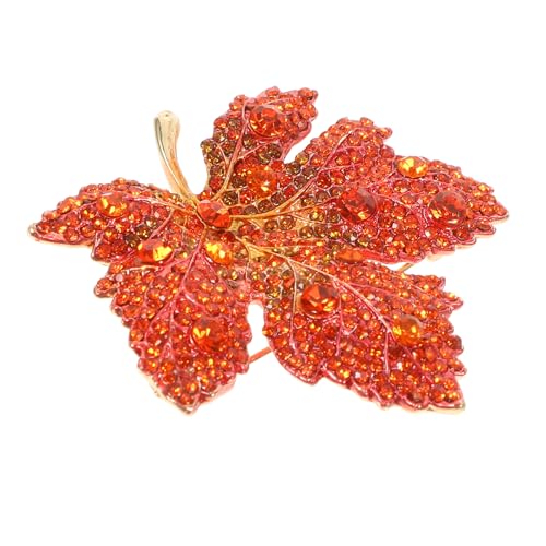 SAFIGLE Vintage Strassbrosche Ahornblatt Orangefarbene Anstecknadel Damen Kleidung Schmuck für Anzüge Mäntel Thanksgiving Festmode SAFIGLE Vintage Strassbrosche Ahornblatt Orangefarbene Anstecknadel Damen Kleidung Schmuck für Anzüge Mäntel Thanksgiving Festmode von SAFIGLE