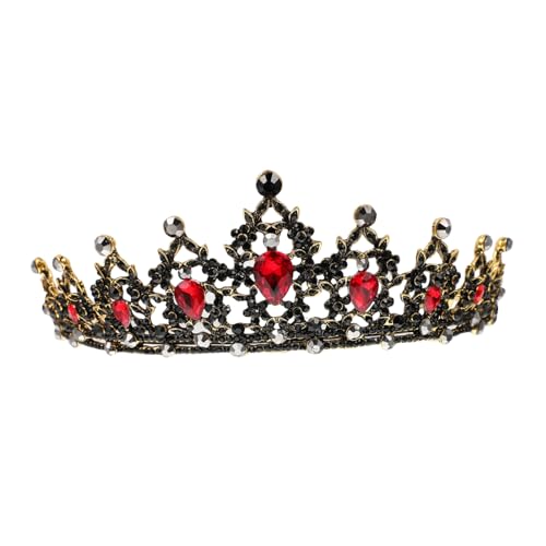 SAFIGLE Vintage Strasskrone hochzeit kopfschmuck Strasskopfbedeckung Haarschmuck Strass -Kopfbedeckung Strass Diademe Kopfschmuck für die Braut Strasshaarband Haarzubehör Strasssteine rot von SAFIGLE