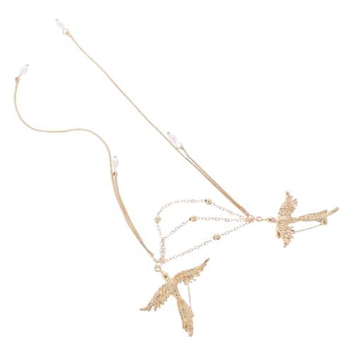 SAFIGLE Brosche Aus Zinklegierung Mit Vogelmotiv Vintage Mit Langen Kunstperlenquasten Kragenbrosche Für Damen Und Herren Schmuck Für Anzugjacke Und Corsage von SAFIGLE