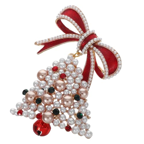 SAFIGLE Vintage Weihnachten Bowknot Glocken Brosche Kristall Strass Emaille Broschen Für Frauen Legierung Urlaub Weihnachten Winter Zubehör von SAFIGLE