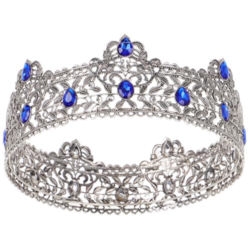 SAFIGLE Vollrunde Diademe Barock Tiara-krone Mittelalterliche Königskrone Hochzeit Halloween Party Accessoire Für Feiern von SAFIGLE
