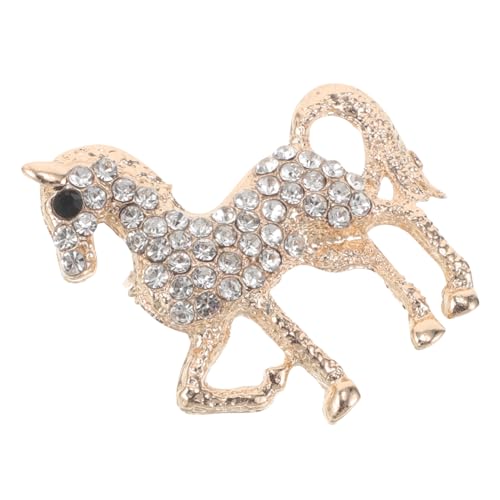 SAFIGLE Dekorative Strass Pferdebrosche Für Frauen Vintage Tierbrosche Aus Zinklegierung Anstecknadel Mit Strasssteinen Modisches Accessoire Für Jacken Und Schals Für Formelle von SAFIGLE
