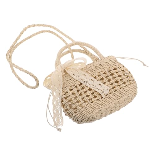 SAFIGLE Waldstrohwebbeutel Hobo-Tasche für Frauen Boho-Geldbörsen Umhängetasche Boho -Taschen kleine Crossbody -Tasche Gewebte Tragetaschen für Damen Gewebbärbung Reisetasche Beige von SAFIGLE