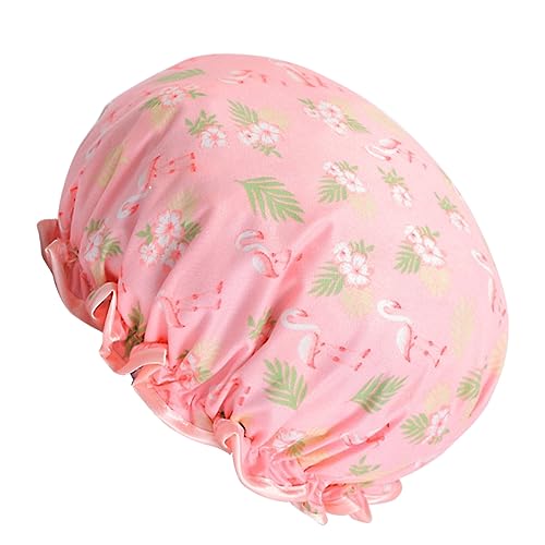 SAFIGLE Wasserdichte Duschhaube Doppellagig Cartoon-design Für Damen Badehut Küchenhut Leicht Zu Falten Haarschutz Beim Duschen Und Kochen von SAFIGLE