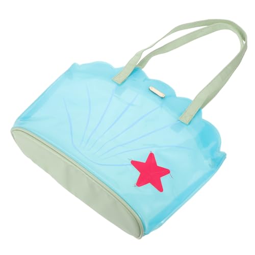 SAFIGLE Wasserdichte Transparente Strandtasche Damen Schultertasche Muschelform Sanddicht Sommerurlaub Pooltasche Modisch Vielseitig von SAFIGLE