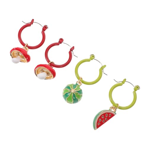 SAFIGLE Wassermelonenohrstecker Damen Sommer Frucht Ohrringe Pilz Anhänger Design Leicht und Verspielt für Mädchen Modische Ohrschmuck von SAFIGLE