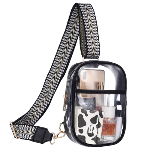 SAFIGLE Crossbody Bag Für Damen Transparentes Wasserdichtes TPU-Material Leicht Und Verstellbar Als Fanny Pack Oder Sling Backpack Für Festivals Und Sportveranstaltungen von SAFIGLE