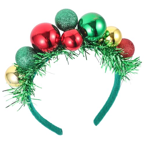 SAFIGLE Weihnachtlicher Haarreif mit Bunten Christbaumkugeln Kreatives Party Stirnband für Festliche Dekoration Bequemes Langlebiges Weihnachtskopfschmuck für Damen und Herren von SAFIGLE