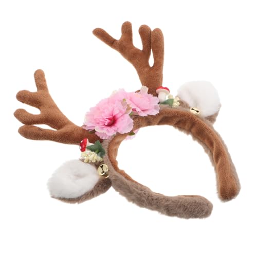 SAFIGLE Hirschgeweih-stirnband Mit Blumen Weihnachtsparty-haar-accessoire Für Junge Mädchen Und Erwachsene Festliche Kopfbedeckung Für Familienfeiern Und Fotoshootings von SAFIGLE