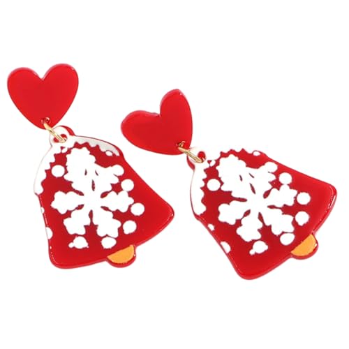 SAFIGLE Herzform Hängende Ohrringe Für Damen Schneeflockenmuster Weihnachtsschmuck Modischer Ohrschmuck Für Partys Und Feiertage Hautfreundliches Material von SAFIGLE