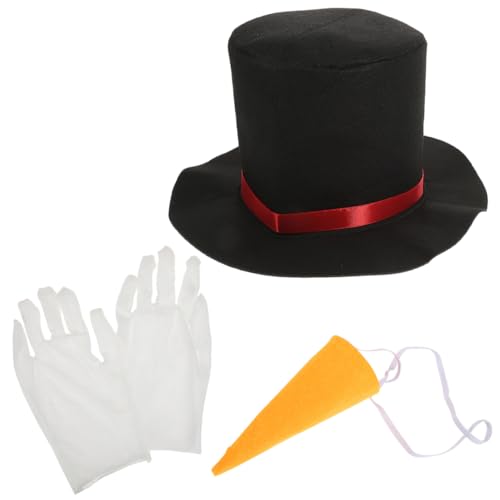 SAFIGLE Weihnachts Schneemann Hut mit Karottennase und Handschuhen Teiliges DIY Dekorations für Kreative Weihnachtsbastelei Festliche Schneemann Deko für Familienspaß von SAFIGLE
