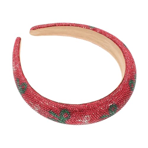 SAFIGLE Weihnachts Strass Stirnband Kristall Make Up Kopfwickel Urlaubs Haar Accessoires Kristall Weihnachts Stirnband Gepolstertes Haarband Mädchen von SAFIGLE