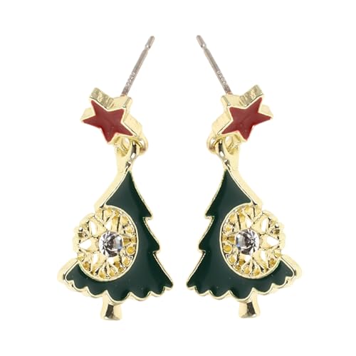 SAFIGLE Weihnachtsbaum Ohrringe Damen Süße Schneeflocken Ohrstecker Festlicher Schmuck Winter Feiern Charmanter Stil von SAFIGLE