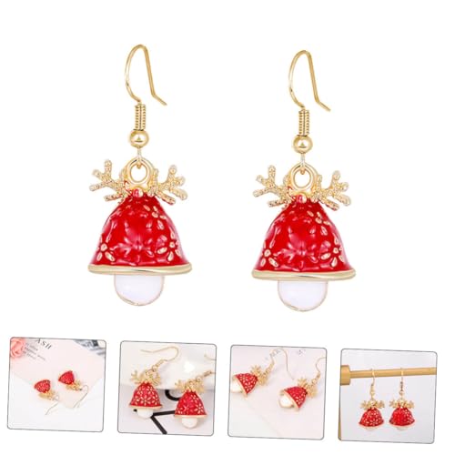 SAFIGLE Weihnachtsohrringe Damen Weihnachtsmütze Ohrhänger und Rot Leichtes Legierungsschmuck für Festliche Outfits und Geschenkidee von SAFIGLE