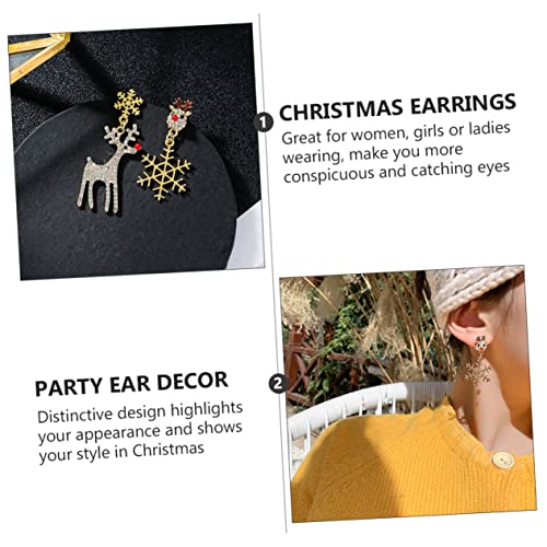 SAFIGLE Weihnachtsohrringe Ohrringe Frauen zarter Ohrschmuck Festival-Ohr-Accessoire Partei-Ohr asymmetrische Ohrringe kreativer Ohrschmuck Frauen baumelt Legierung von SAFIGLE