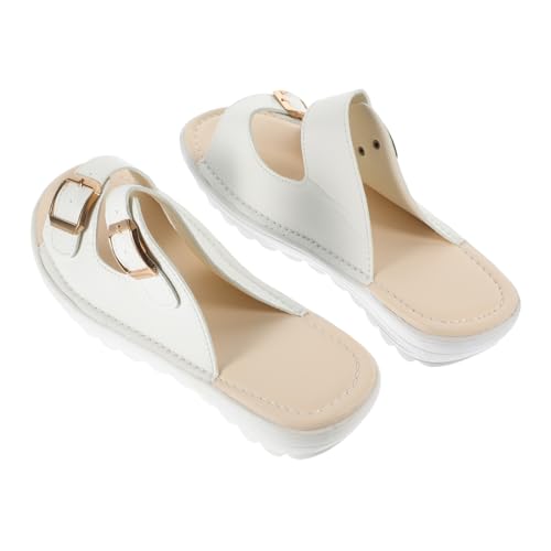 SAFIGLE Weiße Damen Ledersandalen Sommer Slipper Kühlend Leicht Wedges Absatz Strand Freizeit SAFIGLE Weiße Damen Ledersandalen Sommer Slipper Kühlend Leicht Wedges Absatz Strand Freizeit von SAFIGLE