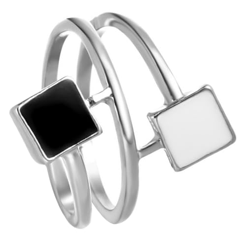 SAFIGLE Wickel ring trauringe hochzeitsringe ehering Partyring present for girlfriend quadratischer Ring Verstellbare Ringe Modeschmuck für Damen Ringe für Frauen Modering Legierung Silver von SAFIGLE