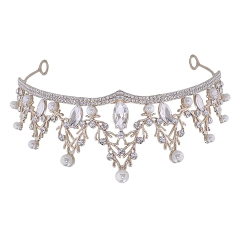 SAFIGLE Strass Krone Kopfschmuck Für Frauen Hochzeit Barock Stil Tiara Mit Kristallen Für Braut Party Geburtstag Dekoration Stirnband Kronenaccessoires von SAFIGLE