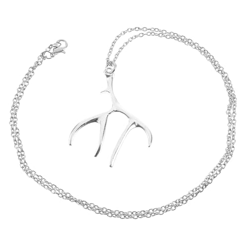SAFIGLE Xmas Anhänger Halskette Damen Weihnachts Schmuck Kreatives Hirschgeweih Design Elegantes Accessoire für Weihnachtsfeier Neujahr Cosplay und Familienzusammenkünfte von SAFIGLE