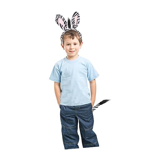 SAFIGLE Zebra Haarreif Set mit Tierkostüm Zubehör Cosplay Headband für Karneval Halloween Party und Erwachsene von SAFIGLE