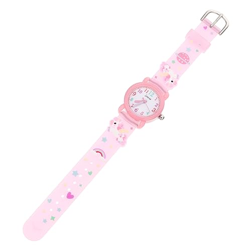 SAFIGLE Zeichentrickuhr für Kinder Mädchenuhr Digitale Sportuhr kinderuhren Armbanduhr Kinder Quarzuhr für Mädchen Studenten-Quarzuhr Mode Anschauen Formelle Kleidung Fräulein STK Rosa von SAFIGLE