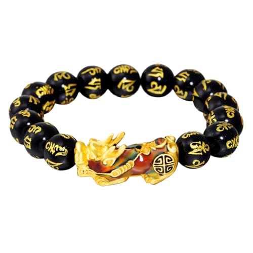 SAFIGLE -armband Weihnachten Männer Feng-shui Glücksarmband 2023 Chinesisch Feng Shui Armband Aus Schwarzem Obsidian Figur Reichtum Dekoration Anziehen Perlen Legierung Mann Schmuck von SAFIGLE